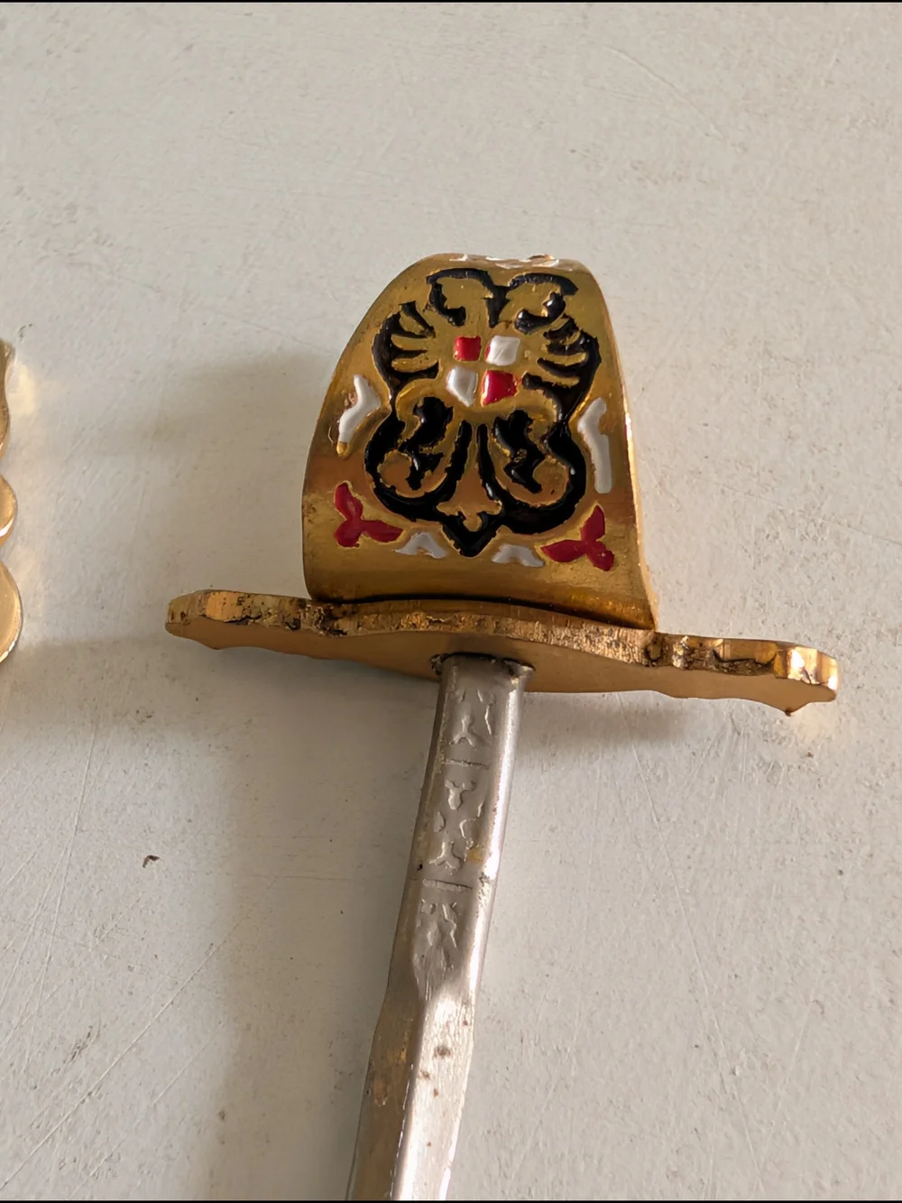 Vintage Toledo Miniature Sword Cocktail Picks Set(6) Brass Mid Century BarWare